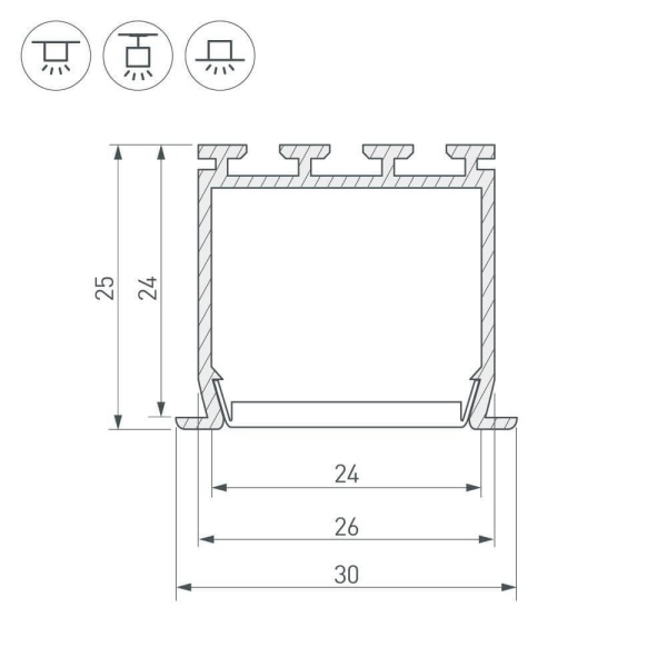 Профиль Arlight PLS-LOCK-H25-FS-2000 ANOD 016446