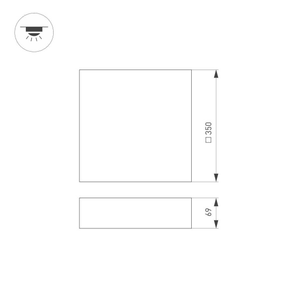 Потолочный светодиодный светильник Arlight IM-Quadro-Emergency-3H-S350x350-33W Warm3000 041012