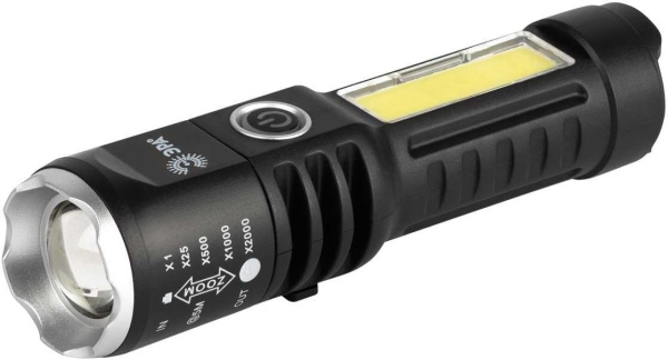 Светодиодный фонарь ЭРА UA-403 универсальный аккумуляторный 5 Вт LED + 3 Вт COB оптический Zoom 4 режима USB type C Б0069805