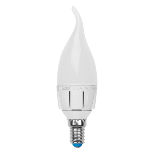 Лампа светодиодная диммируемая Uniel E14 6W 4500K матовая LED-CW37-6W/NW/E14/FR/DIM 08692