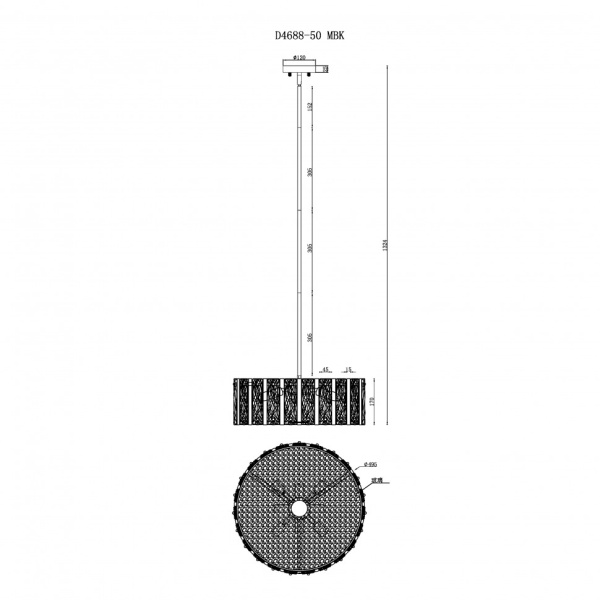 Подвесная люстра iLamp Panorama D4688-50 MBK