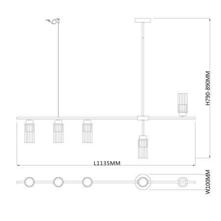 Подвесная люстра Escada Reverse 2100/5P Black