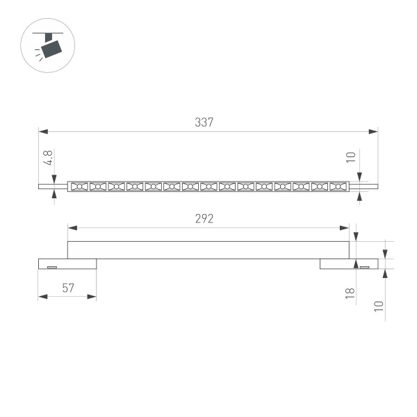 Трековый светодиодный светильник Arlight Mag-Microcosm-Laser-L300-15W Warm3000 043275