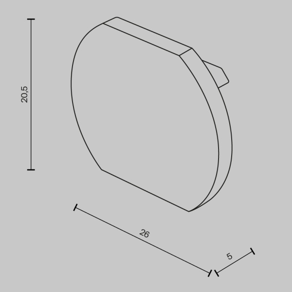 Заглушка для круглового шинопровода Maytoni Technical Accessories for tracks Basity TRA172EC-R-11B