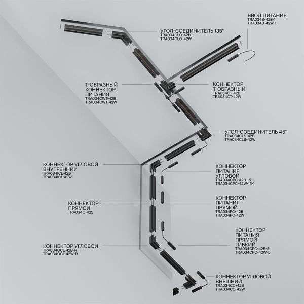 Шинопровод встраиваемый магнитный Maytoni Technical Exility TRX034-421W