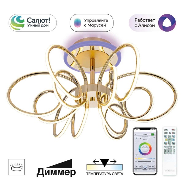 Потолочная светодиодная люстра Citilux Salma Smart CL224A162