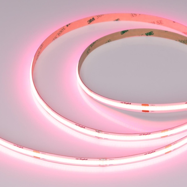 Светодиодная лента COB-X480-8mm 24V Pink (8 W/m, IP20, 5m) Arlight 047743