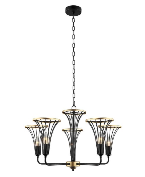 Подвесная люстра Lumien Hall Ивес 4017/5P-BK-GD