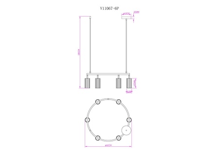 Подвесная люстра Moderli Cora V11067-6P
