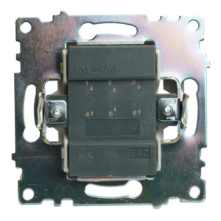 Переключатель двухклавишный Stekker Катрин графит GLS10-7107-06 49414