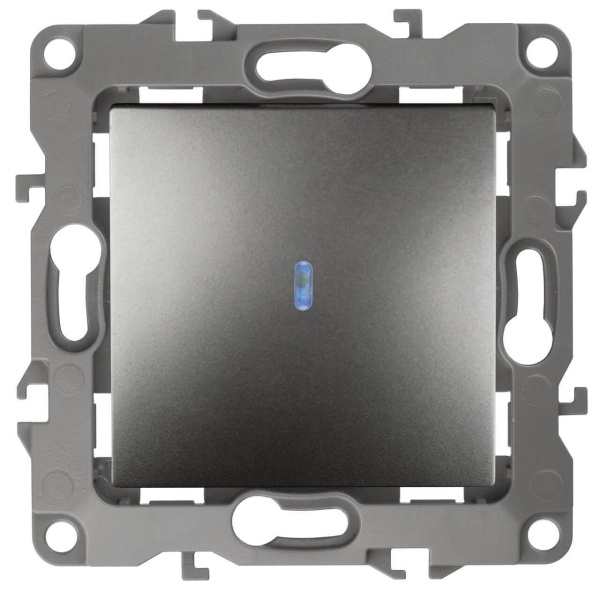 Выключатель одноклавишный с подсветкой ЭРА 12 10AX 250V 12-1102-12 Б0019280