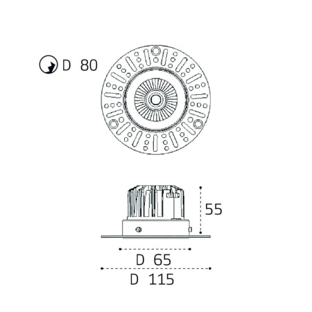 Встраиваемый светильник Italline IT02-028 gold 3000K