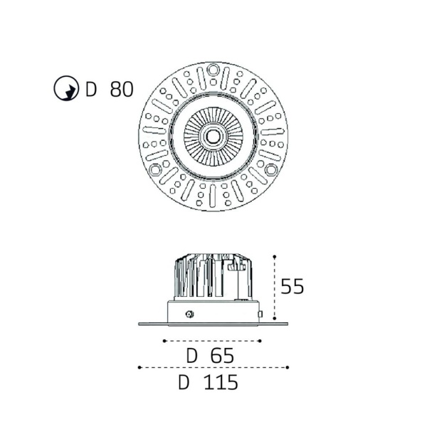 Встраиваемый светильник Italline IT02-028 gold 3000K
