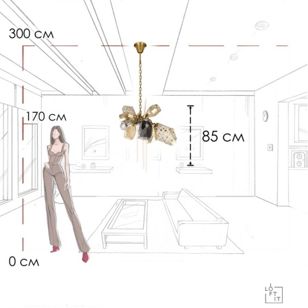 Подвесная люстра LOFT IT Britannica 10401/600S