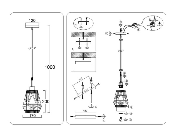 Светильник подвесной Ambrella light TRADITIONAL TR8521
