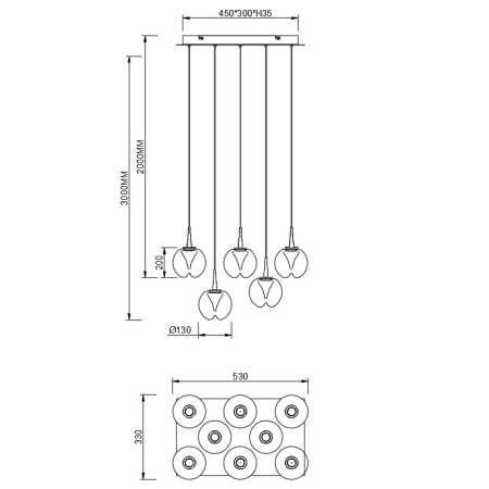 Люстра подвесная Mantra ANDROMEDA 9081