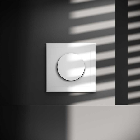 Светорегулятор встраиваемый Voltum S70 поворотно-нажимной 600 Вт, (белый матовый) VLS070302