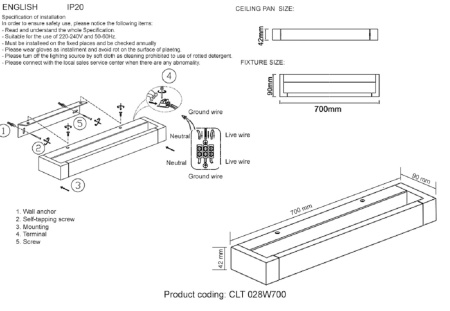 Настенный светодиодный светильник Crystal Lux CLT 028W700 WH