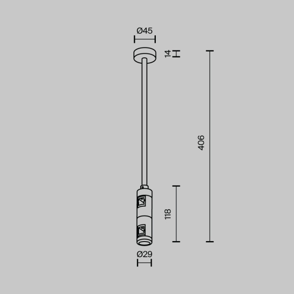 Крепление потолочное Medium двойное 300мм Maytoni Technical TRA158C-D1-PT