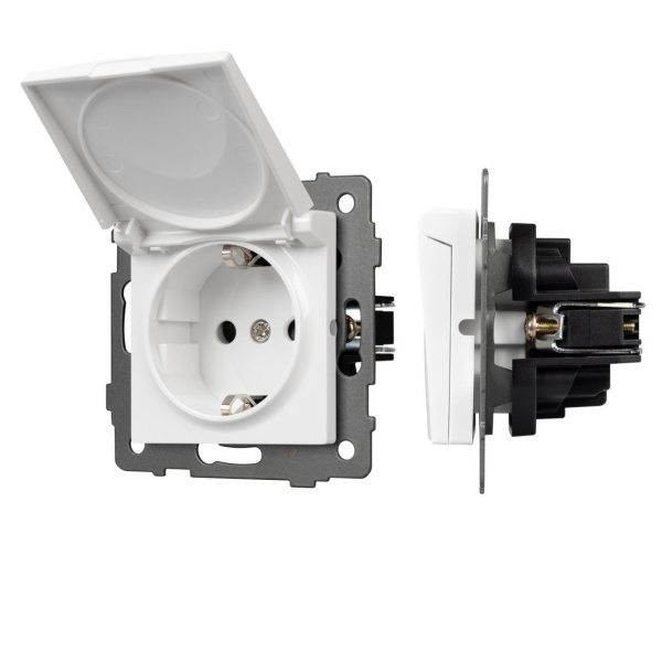 Механизм розетки влагозащищённый SCT-MCP-PL-WH-V (250V, 16A) Arlight 049833