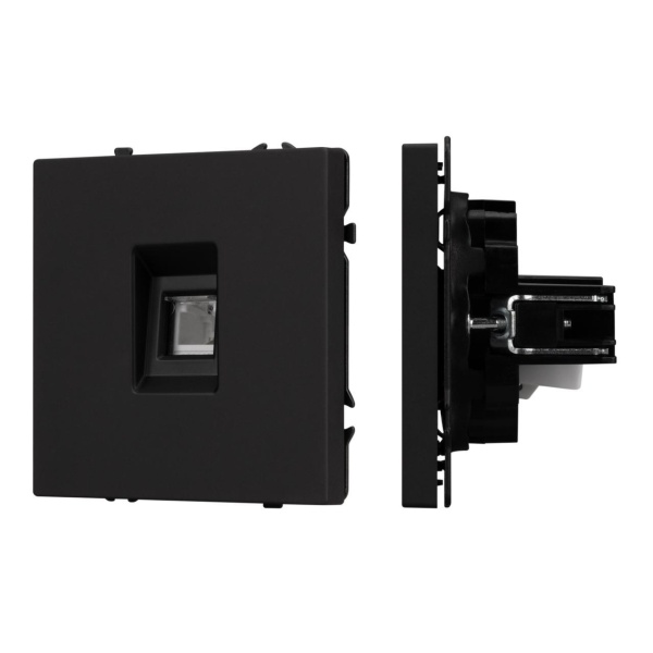 Механизм телефонной розетки SCT-NOBE-MTL1-SFPL-BK (RJ-11, 4C) Arlight 054301