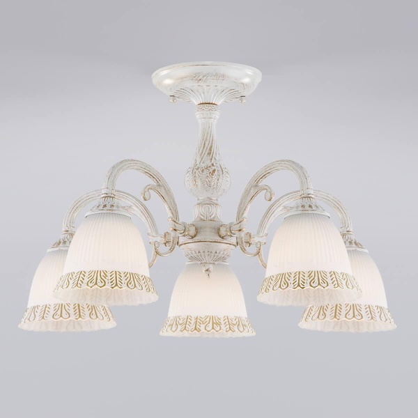 Потолочная люстра Eurosvet Campina 60107/5 белый с золотом