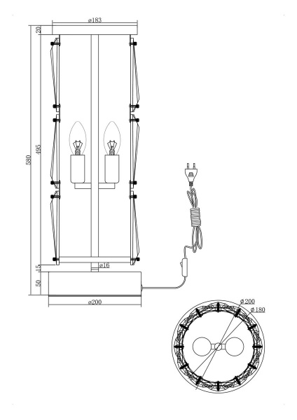 Настольная лампа Maytoni Puntes MOD043TL-02CH