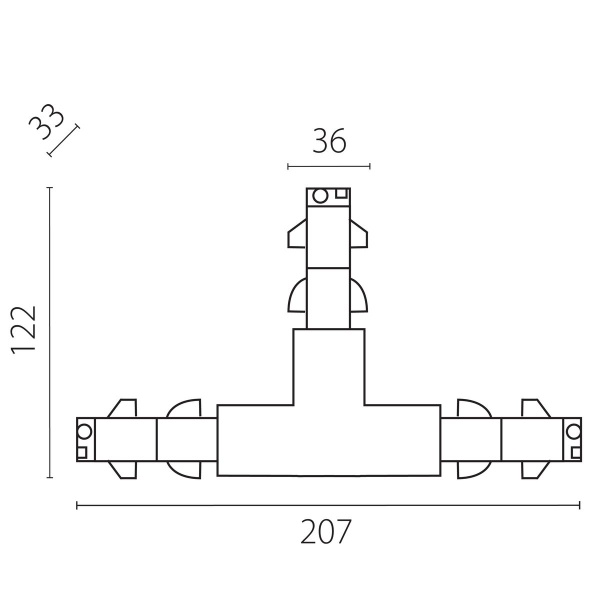 Соединение тройное перекидное с подводом питания к треку 5040xx-DALI (правое) Lightstar Quattro/DALI 504136-DALIR