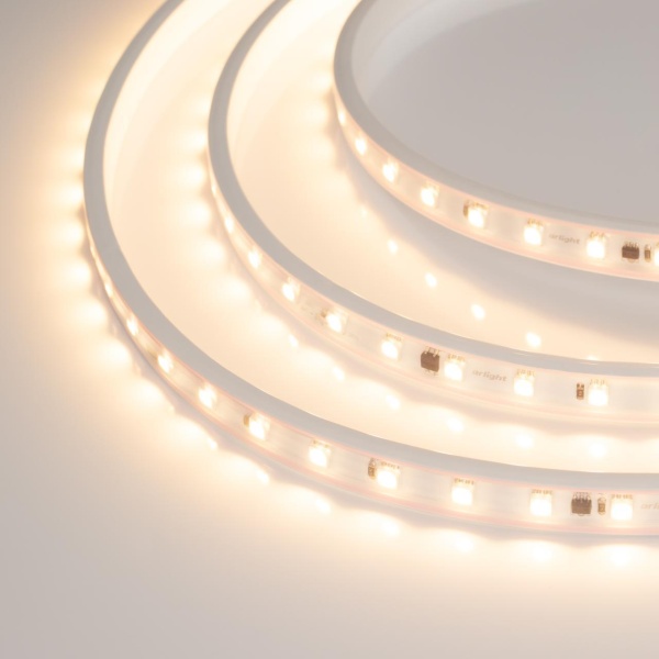 Светодиодная влагозащищенная лента Arlight 8W/m 54LED/m 5060SMD теплый белый 50M 027059(2)