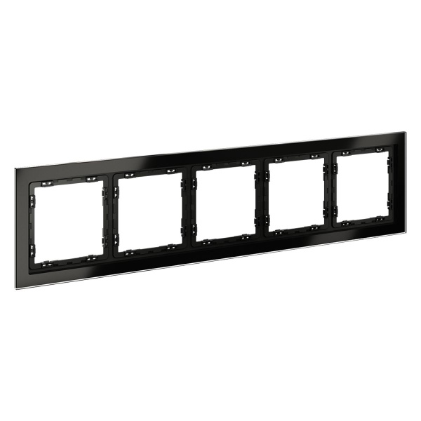 Рамка стеклянная Voltum S70 на 5 постов, (черный,стекло) VLS110508