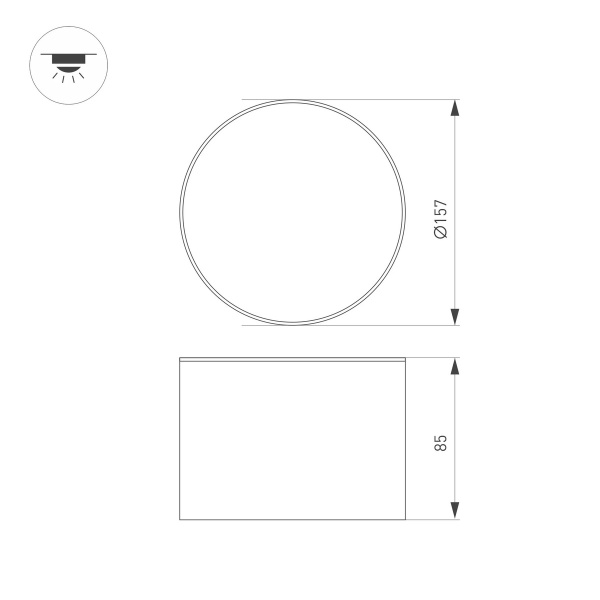 Накладной светодиодный светильник Arlight SP-CYLINDO-R160-18W Warm3000 (WH, 110 deg, 230V) 043962
