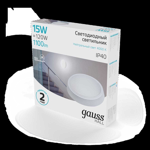 Настенно-потолочный светодиодный светильник Gauss Hall 193411215