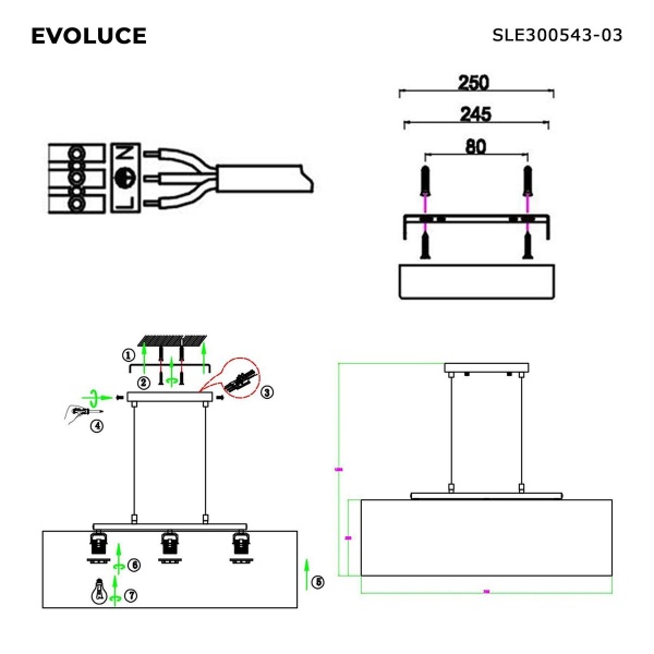 Подвесная люстра Evoluce Brescia SLE300543-03