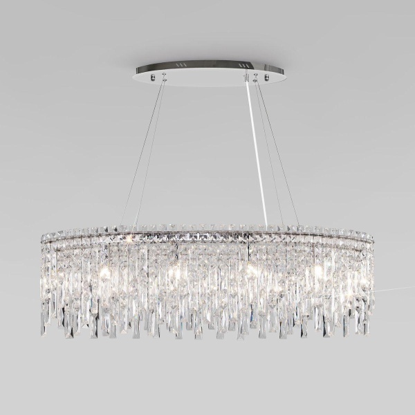 Подвесная люстра Eurosvet Blitz 60159/10 хром/ прозрачный хрусталь Strotskis Smart