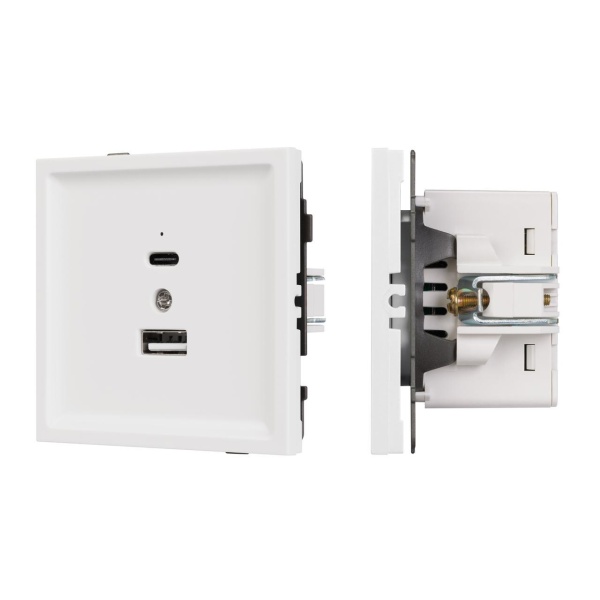 Механизм USB розетки SCT-TENDO-MUAC-SFPL-WH (5V, 3A, QC3) Arlight 054539