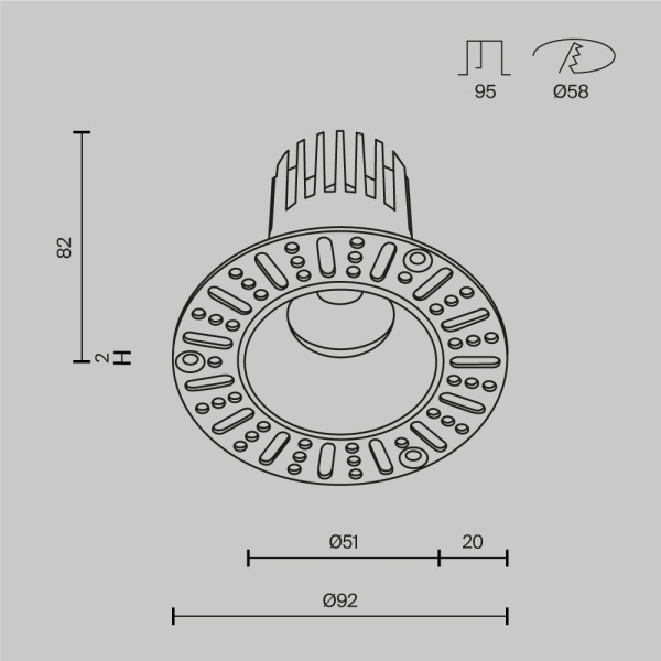 Встраиваемый светильник Maytoni Technical DL124-10W-2.7K-TRS-B