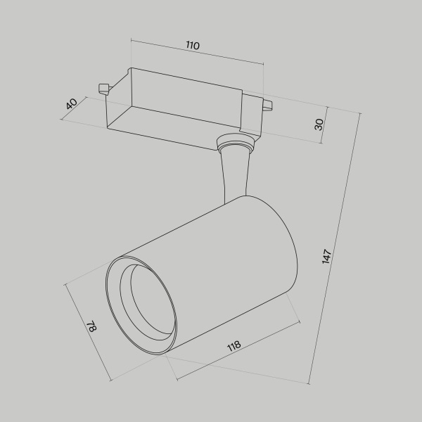 Трековый светильник Maytoni Technical TR003-1-10W4K-S-B