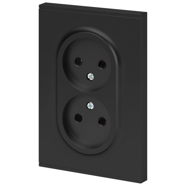 Розетка ЭРА Arktik 16-2107-05 без заземления двойная 2X2P 16А-250В антрацит Б0071685