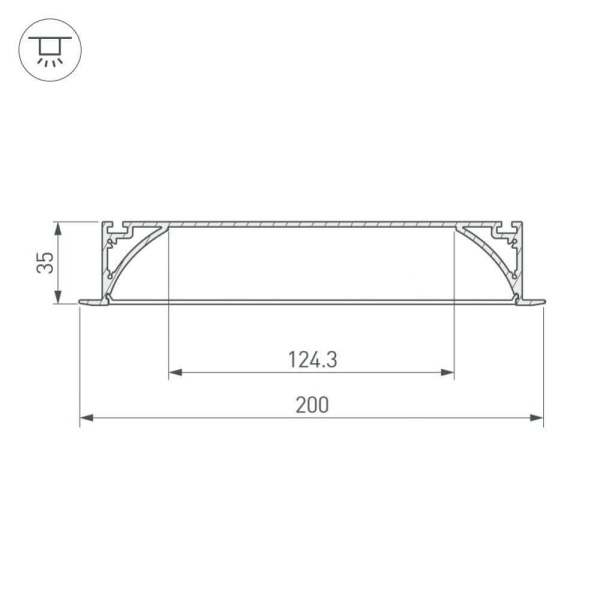Профиль с рассеивателем Arlight ARH-POWER-W200-F-2000 ANOD 027916