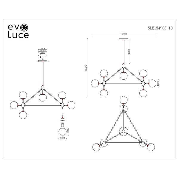 Потолочная люстра Evoluce Lacotta SLE154903-10