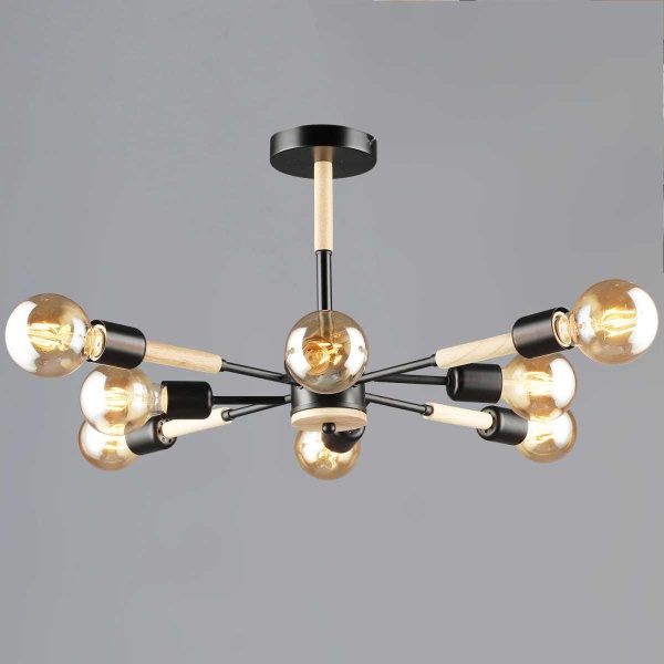 Люстра Reluce 99960-0.3-08 BK+WOOD