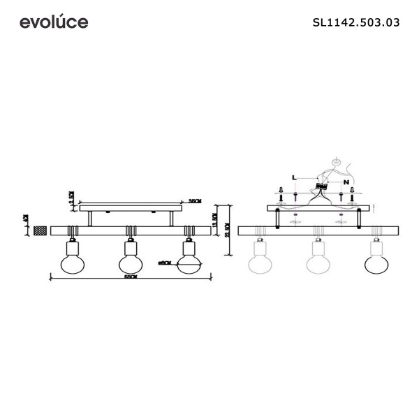 Потолочный светильник Evoluce Bagetti SL1142.503.03