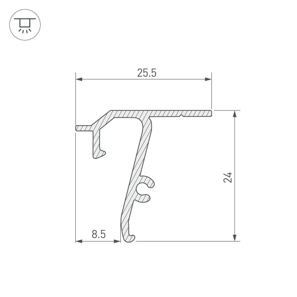 Профиль Arlight Stretch-Shadow-Tech-Ceil-2000 Black 040704