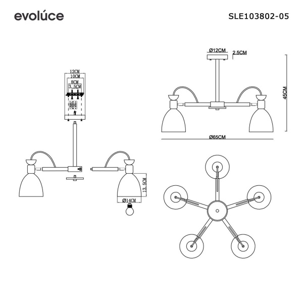 Потолочная люстра Evoluce Balcamo SLE103802-05
