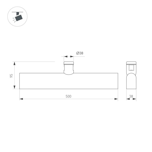 Трековый светодиодный светильник Arlight Art-Apriori-Flat-L500-15W Day4000 044907