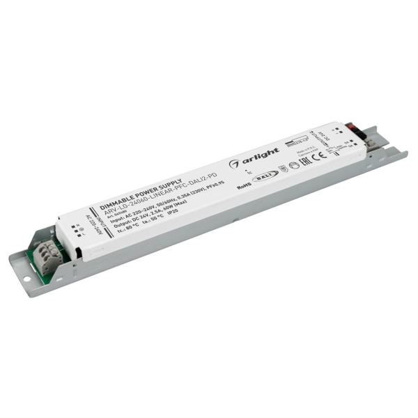 Блок питания Arlight ARV-LG-24060-LINEAR-PFC-DALI2-PD (24V, 2.5A, 60W) 049480