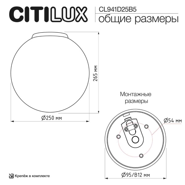 Светильник потолочный Citilux RON CL941D25B5