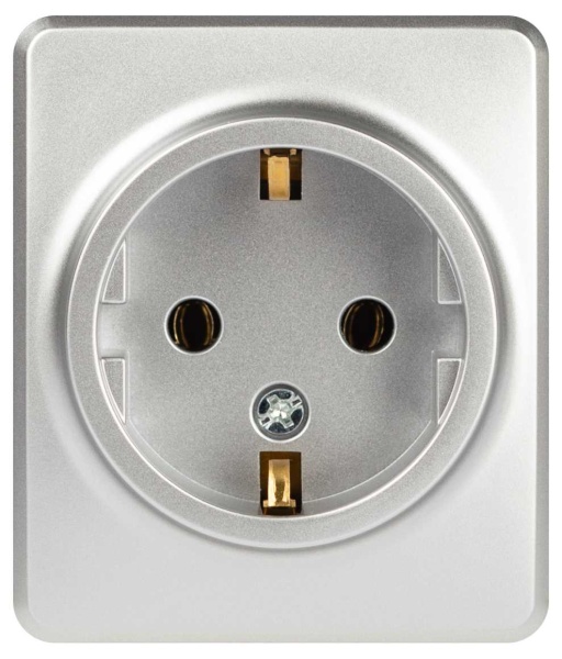 Розетка ЭРА Эксперт 11-2203-03 2P+E Schuko IP20 16A-250В ОУ алюминий Б0063020