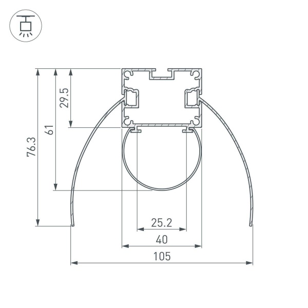 Профиль Arlight ARH-Power-W154-F-Comfort-2000 Anod 036343