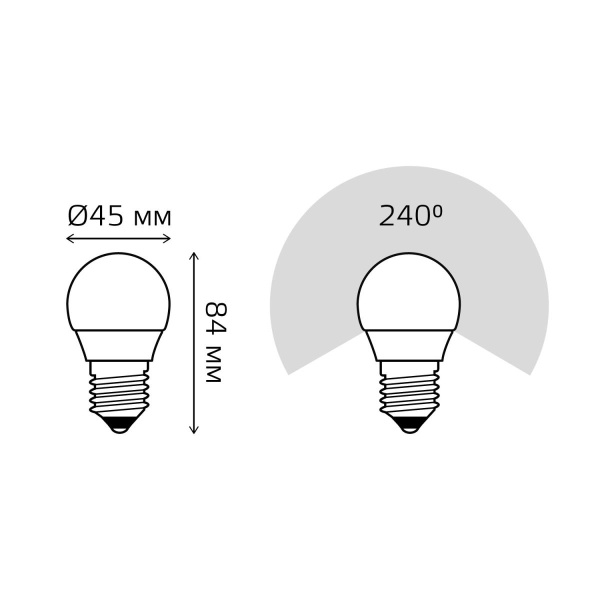 Лампа светодиодная Gauss E27 10W 6500K матовая 53230